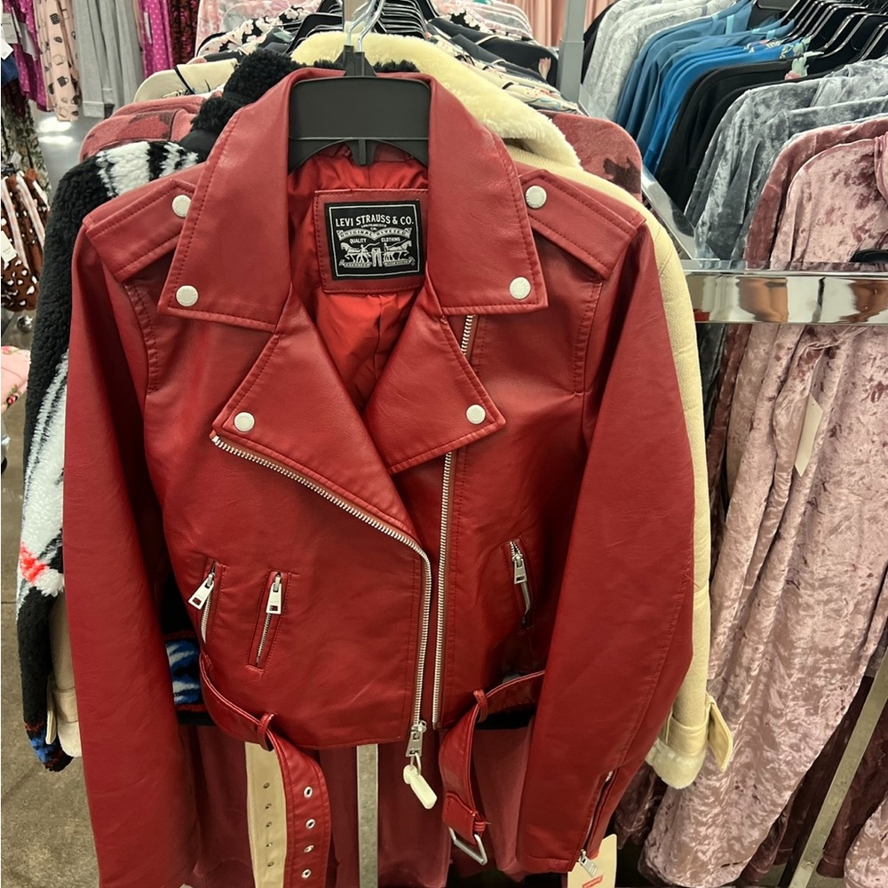 Levi's Women's Bold Red Leather Jacket